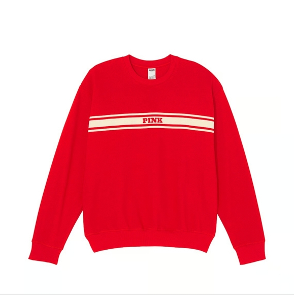 PINK Victoria's Secret Tops - PINK Victoria's Secret Ivy Fleece Classic Crew Sweatshirt